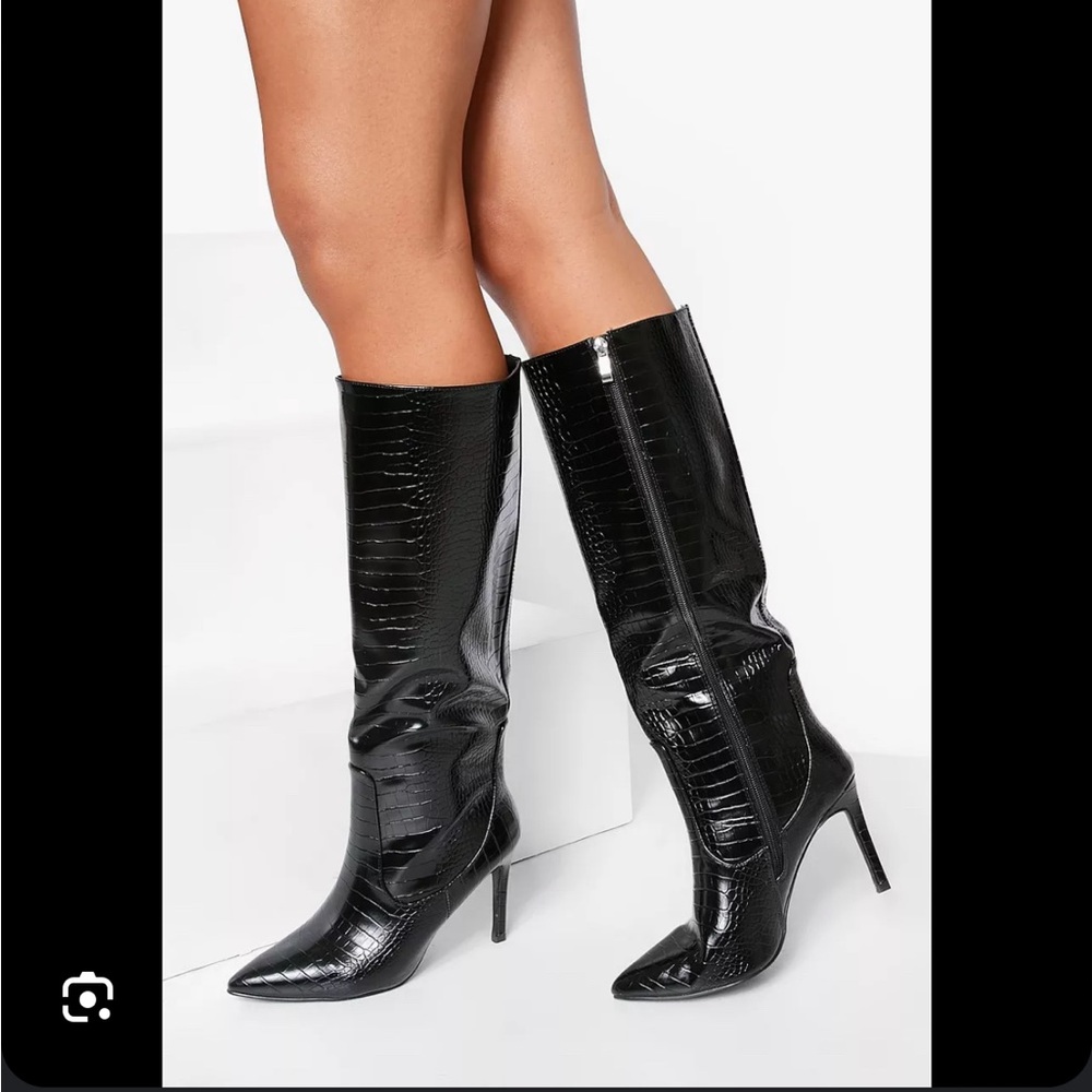 Express croc embossed knee high boots - Picture 9 of 9